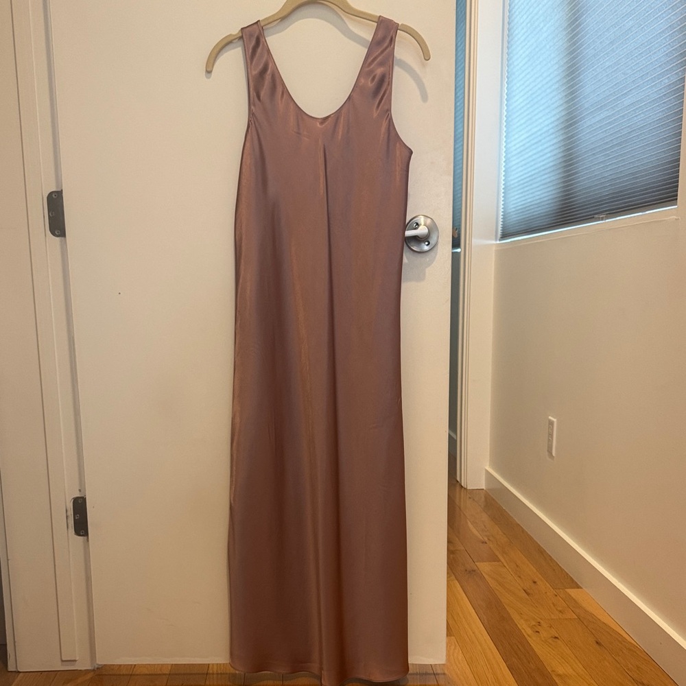 Modern Citizen Sleeveless Satin Maxi Dress - Rose Gold